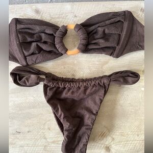 Montce Espresso Suede Bikini Set